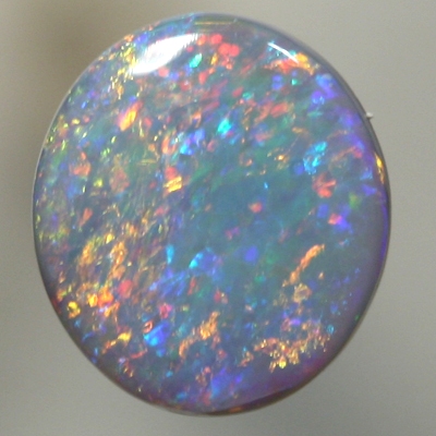 SOLID SEMI BLACK OPAL Pretty Floral pattern with reds and orange over blue